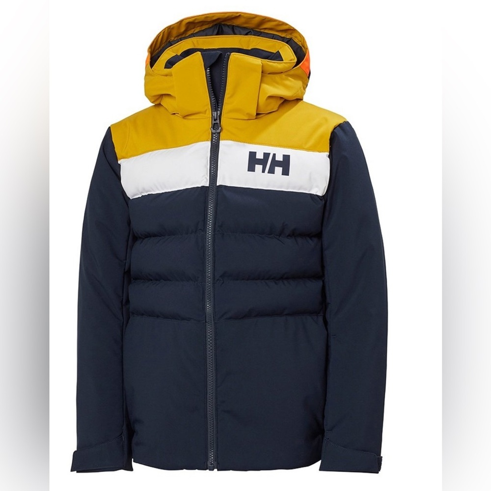 Helly Hansen Junior Boys Cyclone Ski Jacket Navy and Yellow size 12